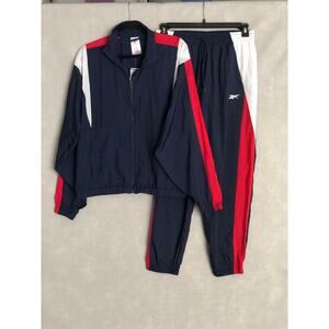 Reebok Women's XS BV Woven Track Suit Navy, Red & White NEW